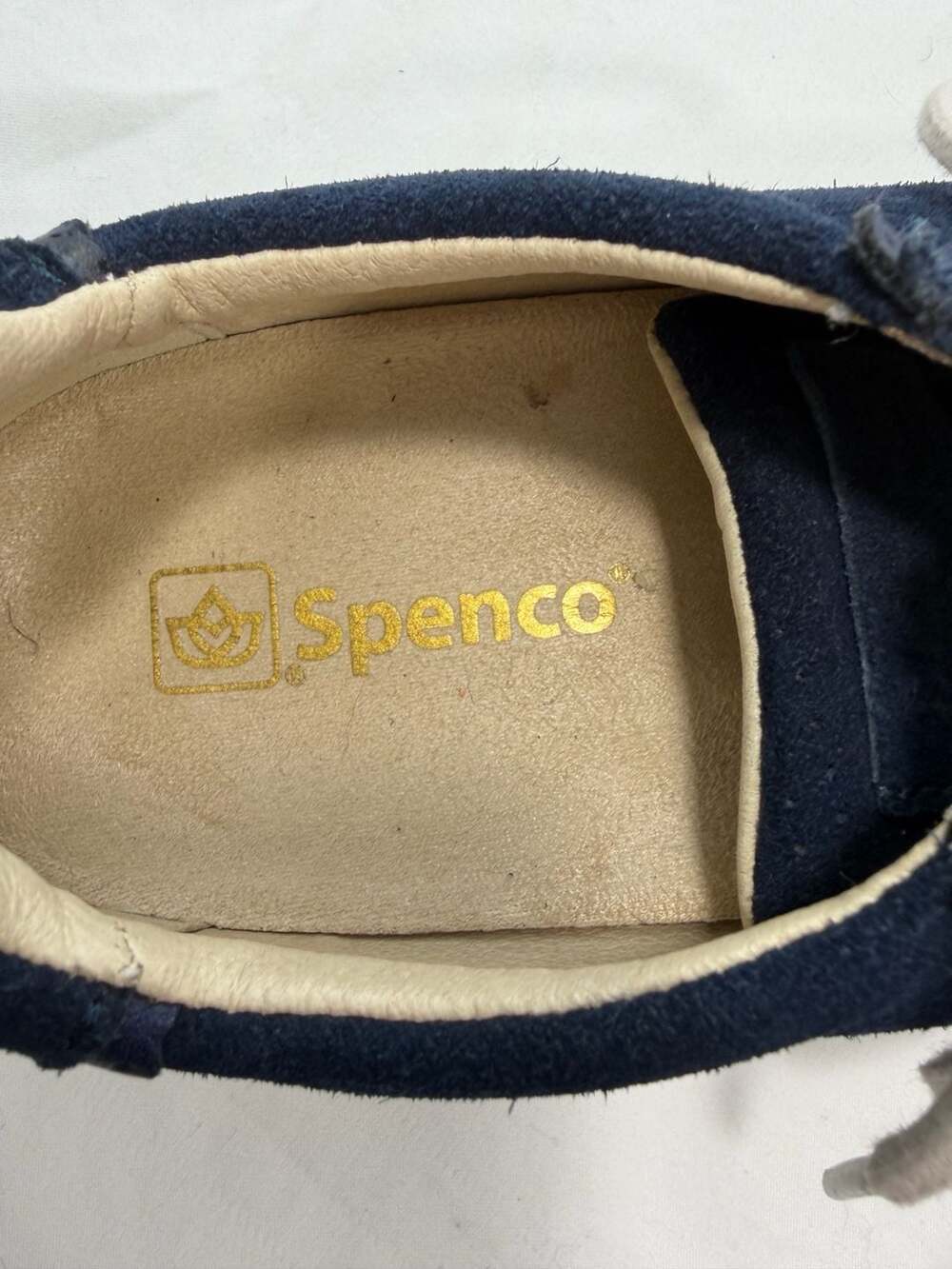 Spenco Women's Camden Suede Scalloped Lace Up Sneakers Peacoat Size 8B - Picture 3 of 8